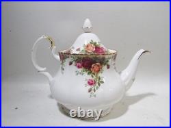 Vtg Royal Albert Bone China Old Country Roses 6 Cup Teapot