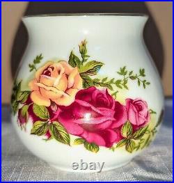 Vtg Royal Albert OLD COUNTRY ROSES Jam Jar Pot, Lid & Spoon RARE New in Box 1987