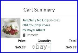 Vtg Royal Albert OLD COUNTRY ROSES Jam Jar Pot, Lid & Spoon RARE New in Box 1987