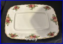 Vtg Royal Albert Old Country Roses Rectangular Covered Butter Dish England 1962