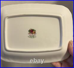 Vtg Royal Albert Old Country Roses Rectangular Covered Butter Dish England 1962