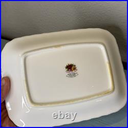 Vtg Royal Albert Old Country Roses Rectangular Covered Butter Dish England 1962