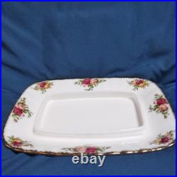 Vtg Royal Albert Old Country Roses Rectangular Covered Butter Dish England NICE