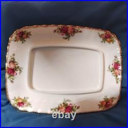 Vtg Royal Albert Old Country Roses Rectangular Covered Butter Dish England NICE
