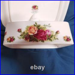 Vtg Royal Albert Old Country Roses Rectangular Covered Butter Dish England NICE