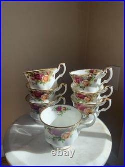 X7 EUC Royal Albert Old Country Roses Teacup & Saucer SET Gold Rim READ