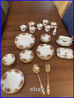 X7 EUC Royal Albert Old Country Roses Teacup & Saucer SET Gold Rim READ